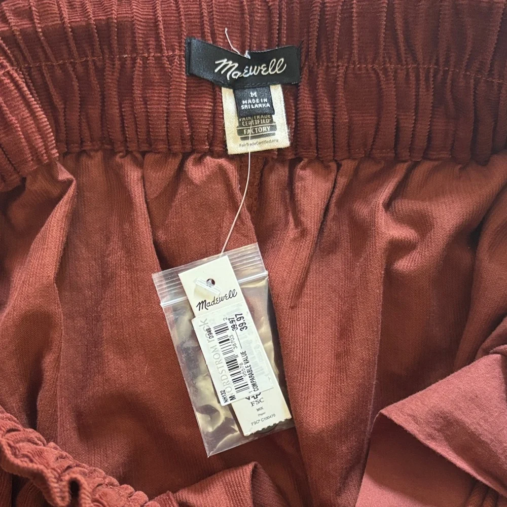 Madewell Brown/Rust Corduroy Button-Front Women's Skirt - Picture 3 of 4
